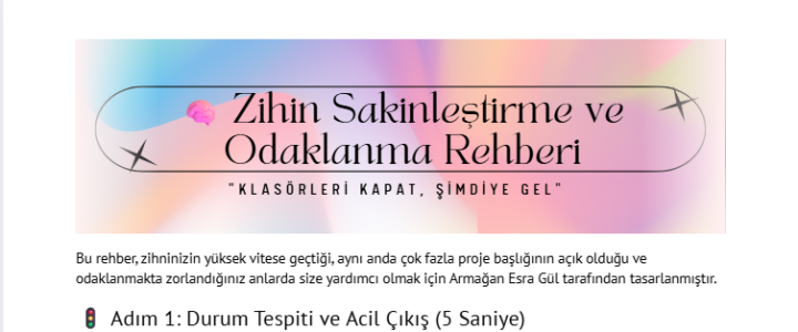 Zihin Sakinleştirme ve Odaklanma Rehberi